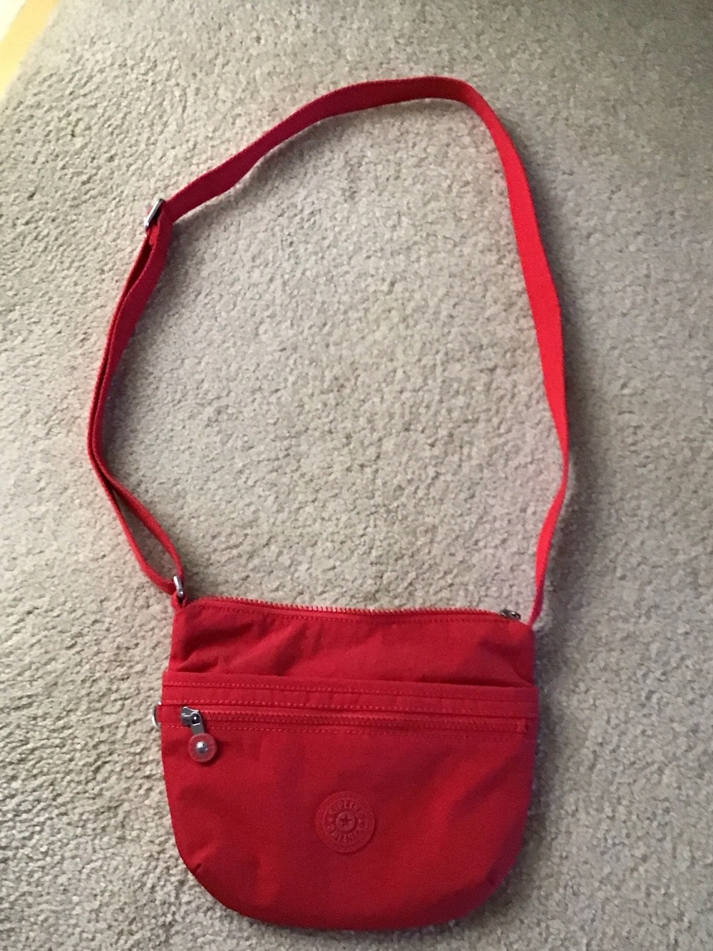 Kipling Red Nylon Crossbody Bag, great condition